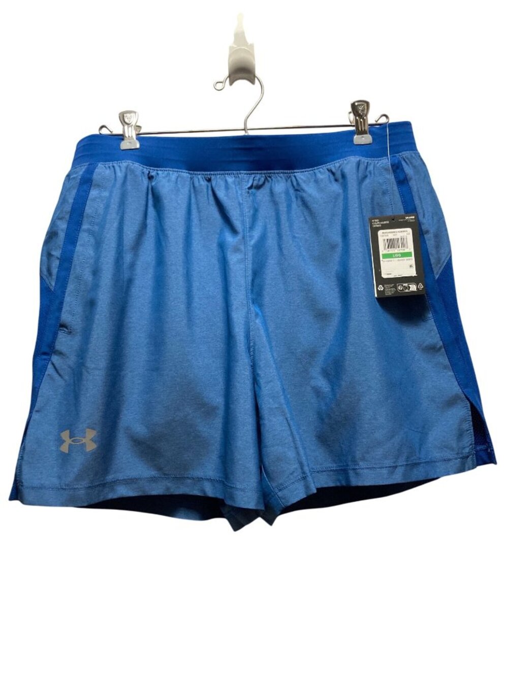Under Armour Shorts Mens Large Blue Launch 5in Fitted Activewear Athletic
